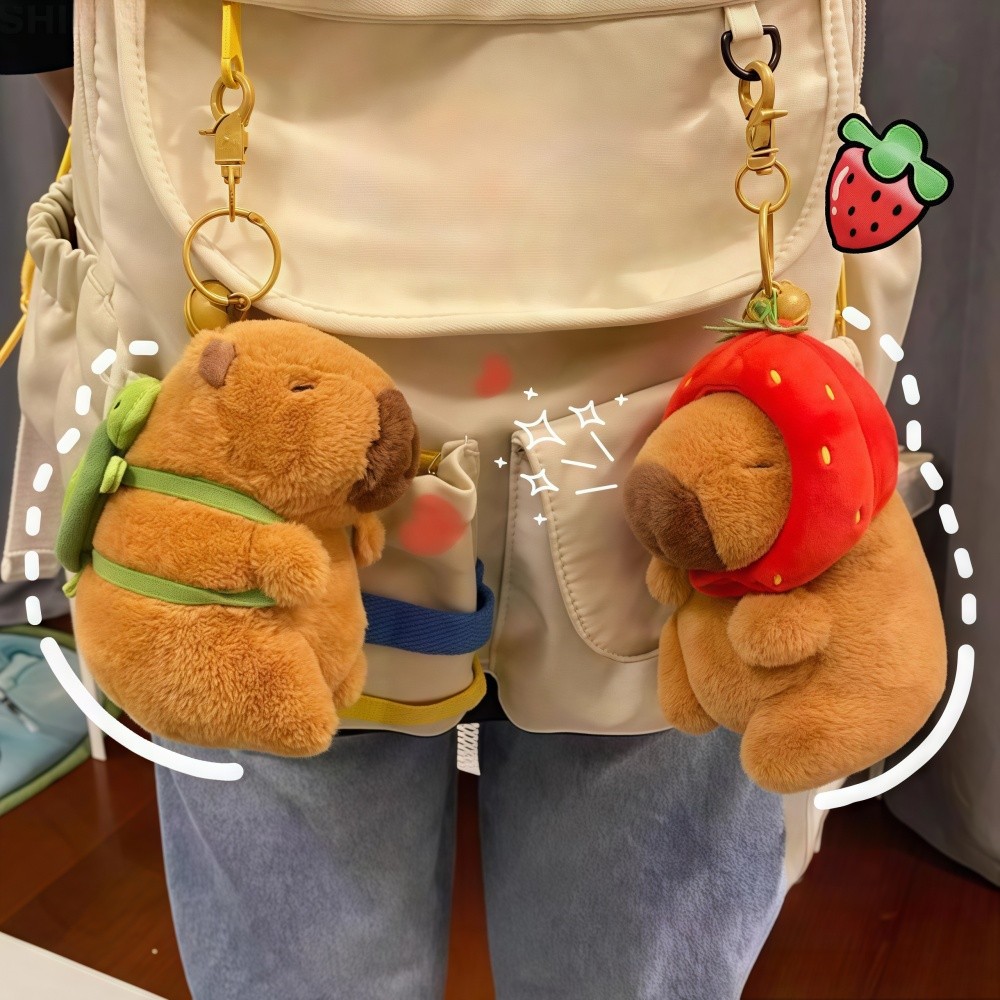 Kawaii Capybara Keychain Pingente De Pelúcia Simulação Capibara Boneca Fofa Anime Recheada...