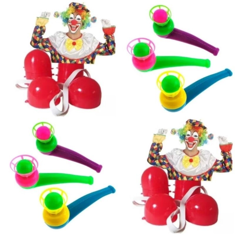 KIT 30 BRINQUEDOS SENDO 15 BRINQUEDO DE SOPRO INFANTIL+15 NARIZ DE PALHAÇO BRINQUEDO  INFANTIL PRENDA SACOLINHA