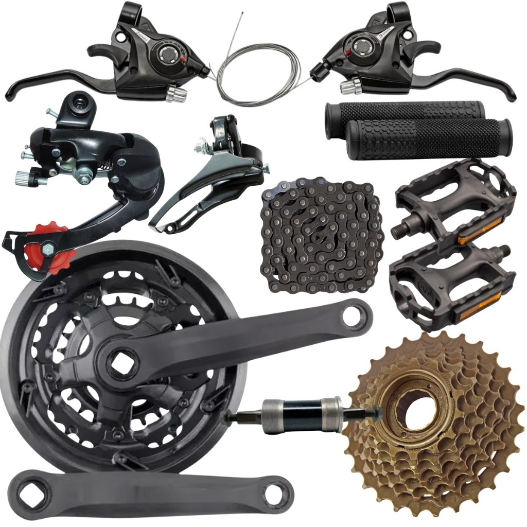 Kit Relação Bicicleta Pedivela + Catraca + Corrente 21 Velocidades Entrega Rapida em Oferta na Shopee