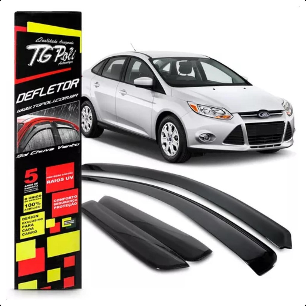 Calha de chuva fumê TG Poli Focus 2010-2013 4 portas em Oferta na Shopee