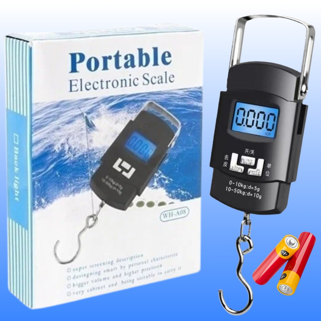 Imagem Balança Portátil Para Mala de Bagagem Pescaria Pesa Peixe Multi Funções Compacta