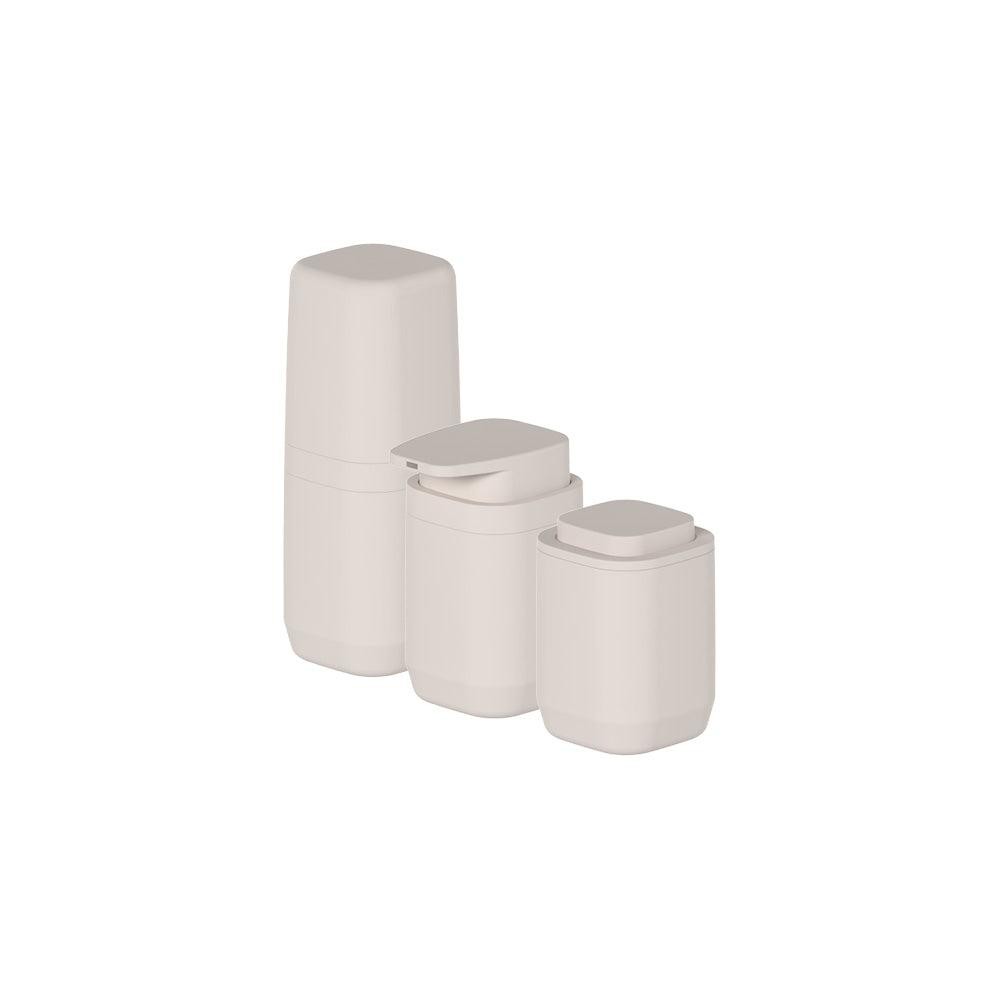 Kit de acessórios de bancada com porta sabonete líquido Ou 3 peças - Bege