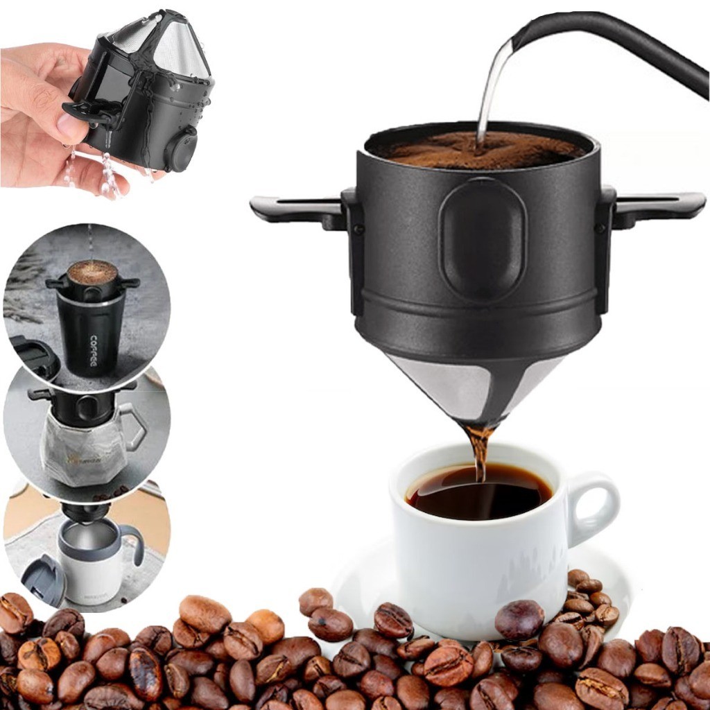 Mini Filtro De Café Chá Coador De Café Reutilizável Portátil Inox em Oferta na Shopee