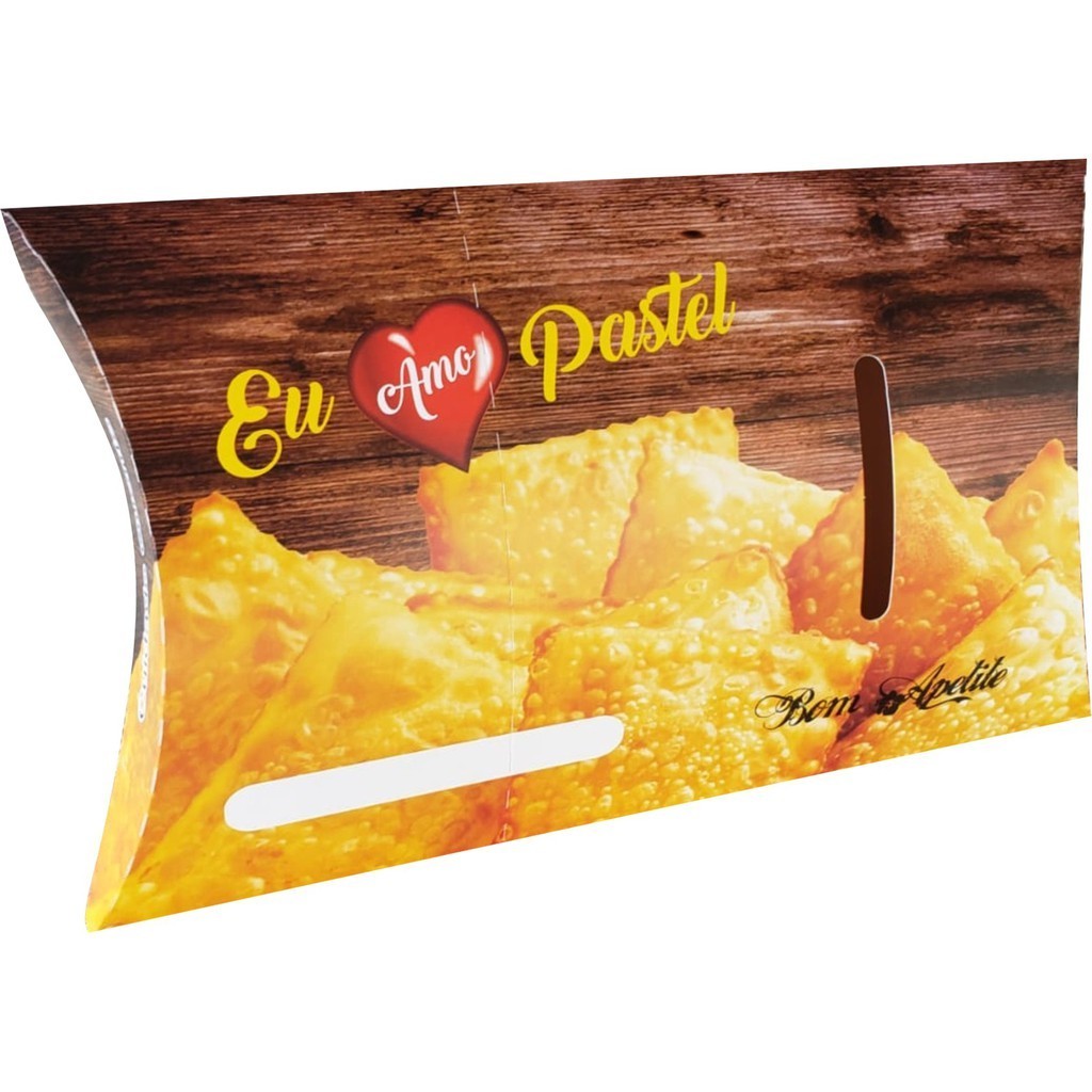 100 Peças - Embalagem delivery para pastel G - Linha amo pastel em Oferta na Shopee
