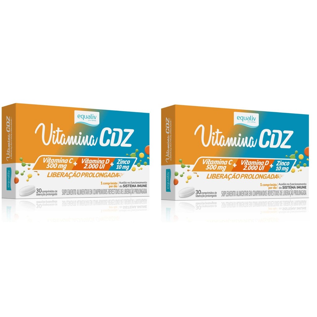 Kit 2 Suplemento Equaliv Vitamina CDZ Zinco 30Comps em Oferta na Shopee