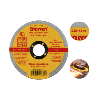Discos Abrasivos de Corte, Starrett, Dac115-24 em Oferta na Shopee