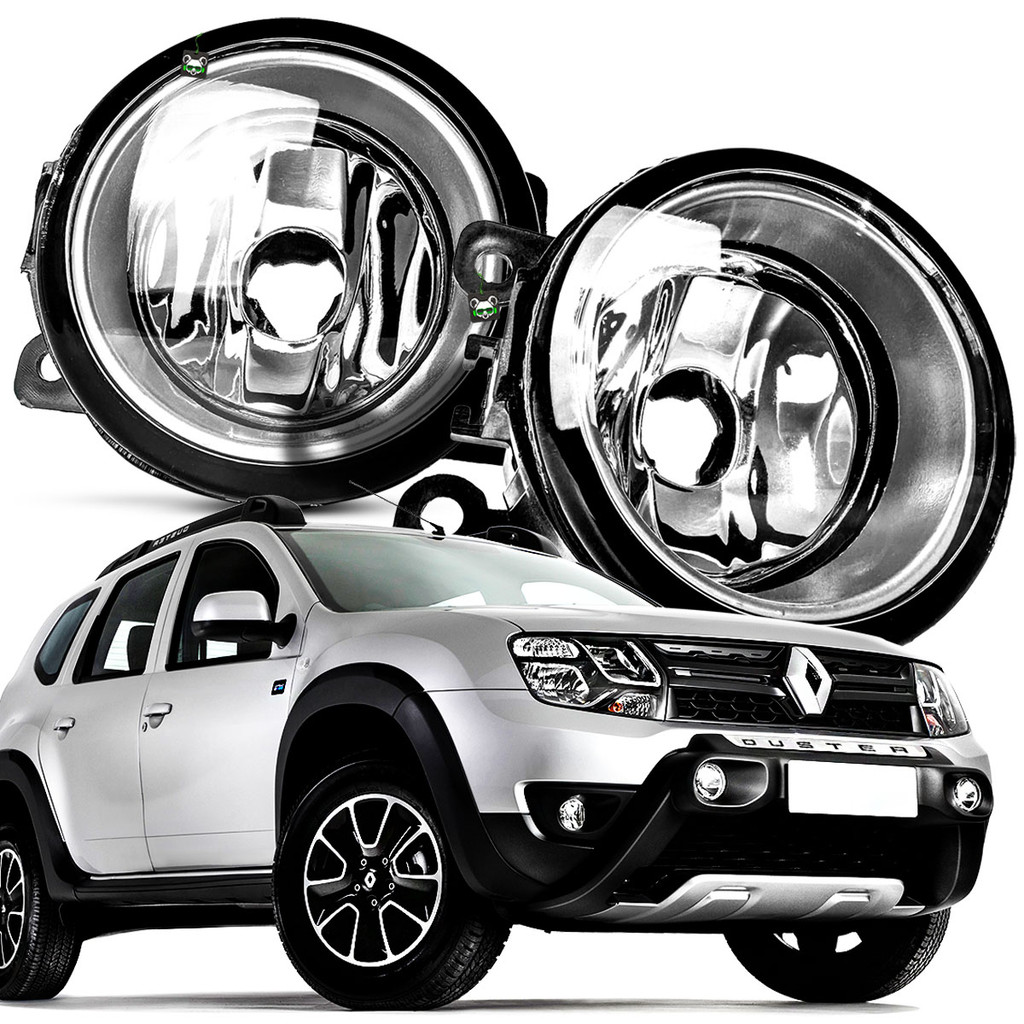 Par Farol Auxiliar Milha Vidro Aro Prata Duster 2011 a 2024 - Automobiles