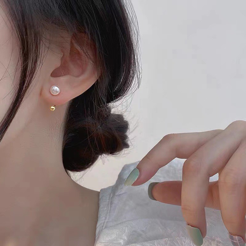 S925 prata esterlina pérola brincos simples moda jóias senhoras presente — imagem 2 de 2