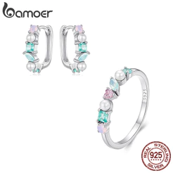 Brincos Bamoer 925 Sterling Sliver Joias Coloridas Presentes Para Mulheres