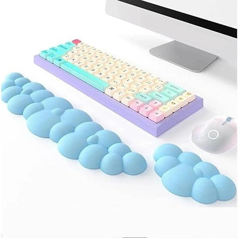Conjunto de Apoio para Mouse e Teclado em Forma de Nuvem - Espuma de Memória, Base de PU e Design Confortável em Oferta na Shopee
