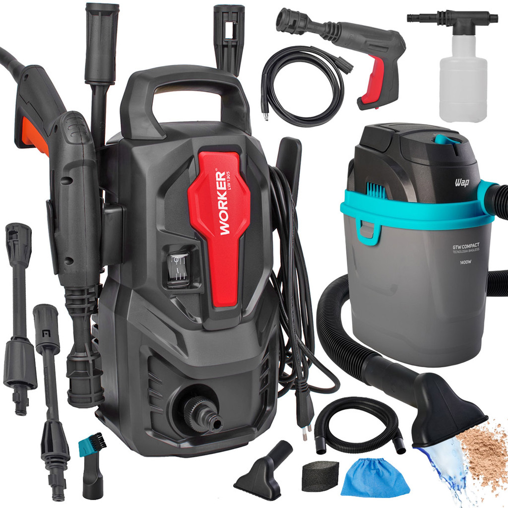 Kit Limpeza Lavadora de Alta Pressão Potente Aplicador de Detergente com Aspirador de Pó e Água em Oferta na Shopee