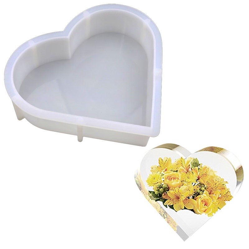 Molde Silicone Coração Eternização Resina Artesanato 22cm em Oferta na Shopee