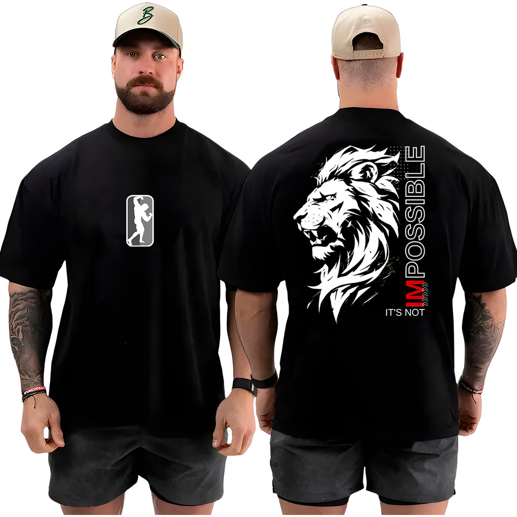 Camiseta Camisa Oversized Top Impossível não Academia Musculação Grande 100% Algodão Streetwear
