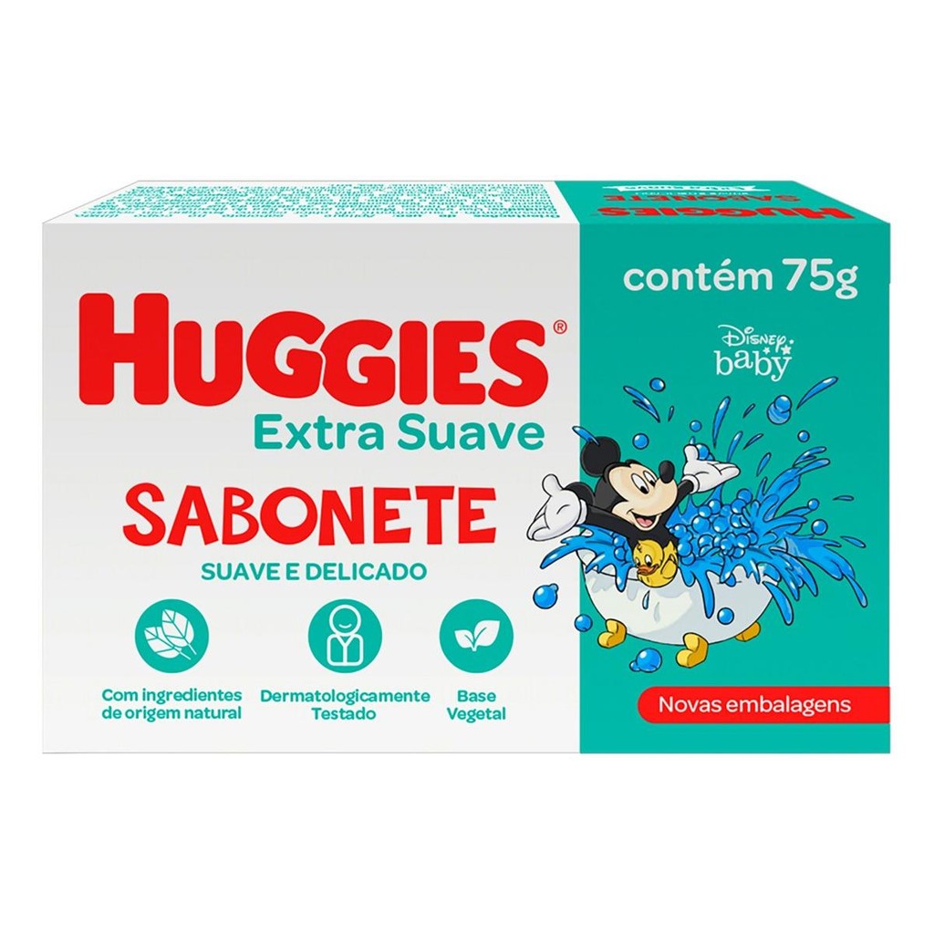 Kit C/ 2 Sabonete em barra Huggies Extra Suave Baby 75g