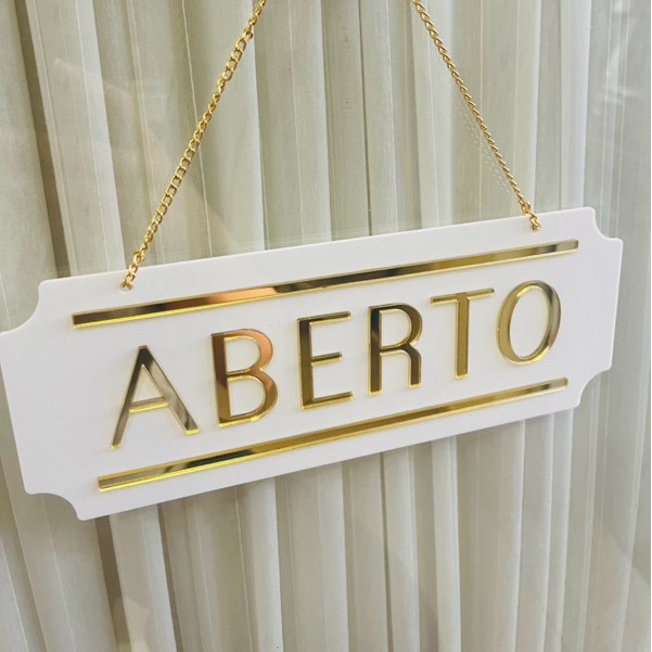 Placa Sinalização Aberto Fechado em Acrílico com Ventosa em Oferta na Shopee