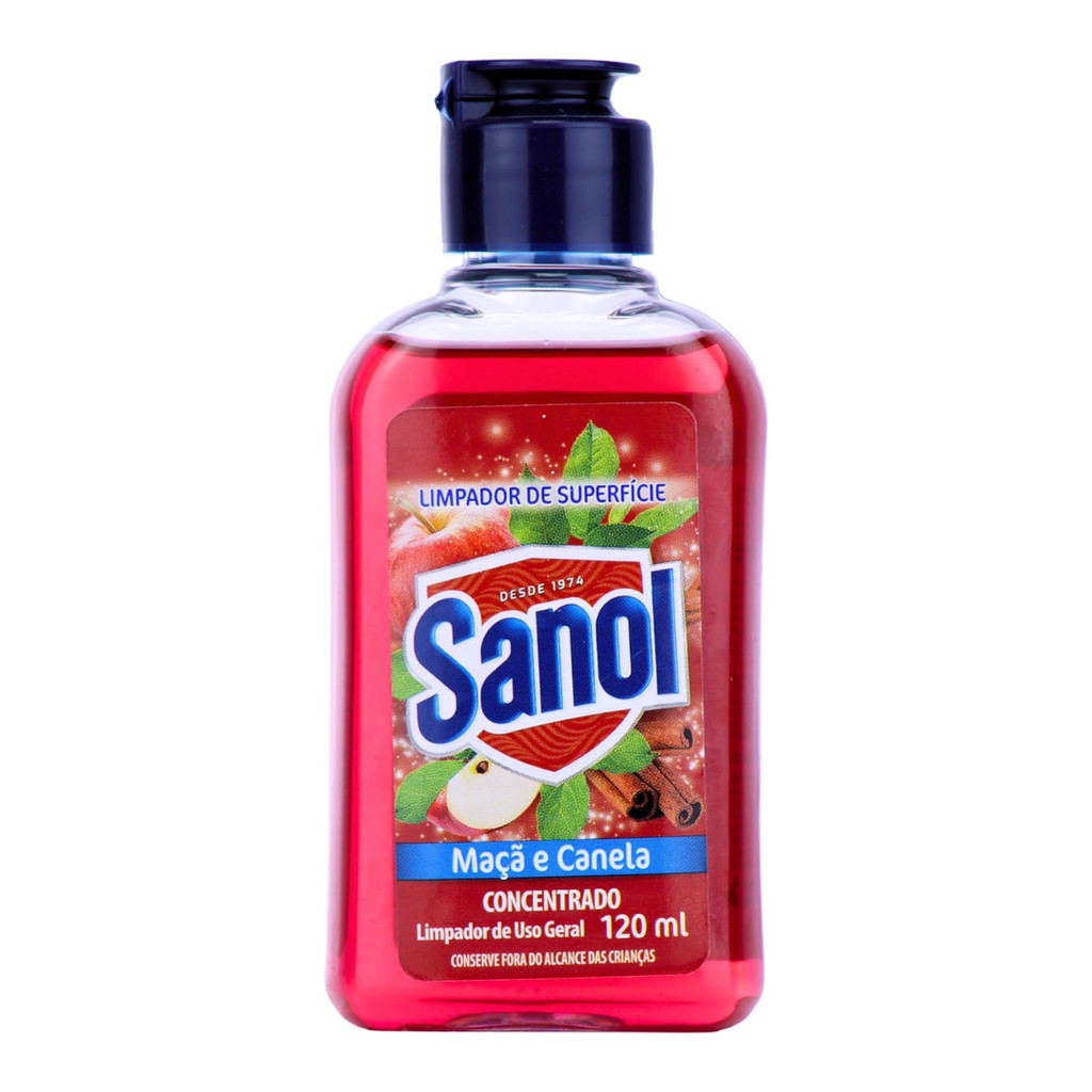 Limpador de Superfície Maçã e Canela120ML Sanol - Limpeza Profunda e Refrescante - Home & Living