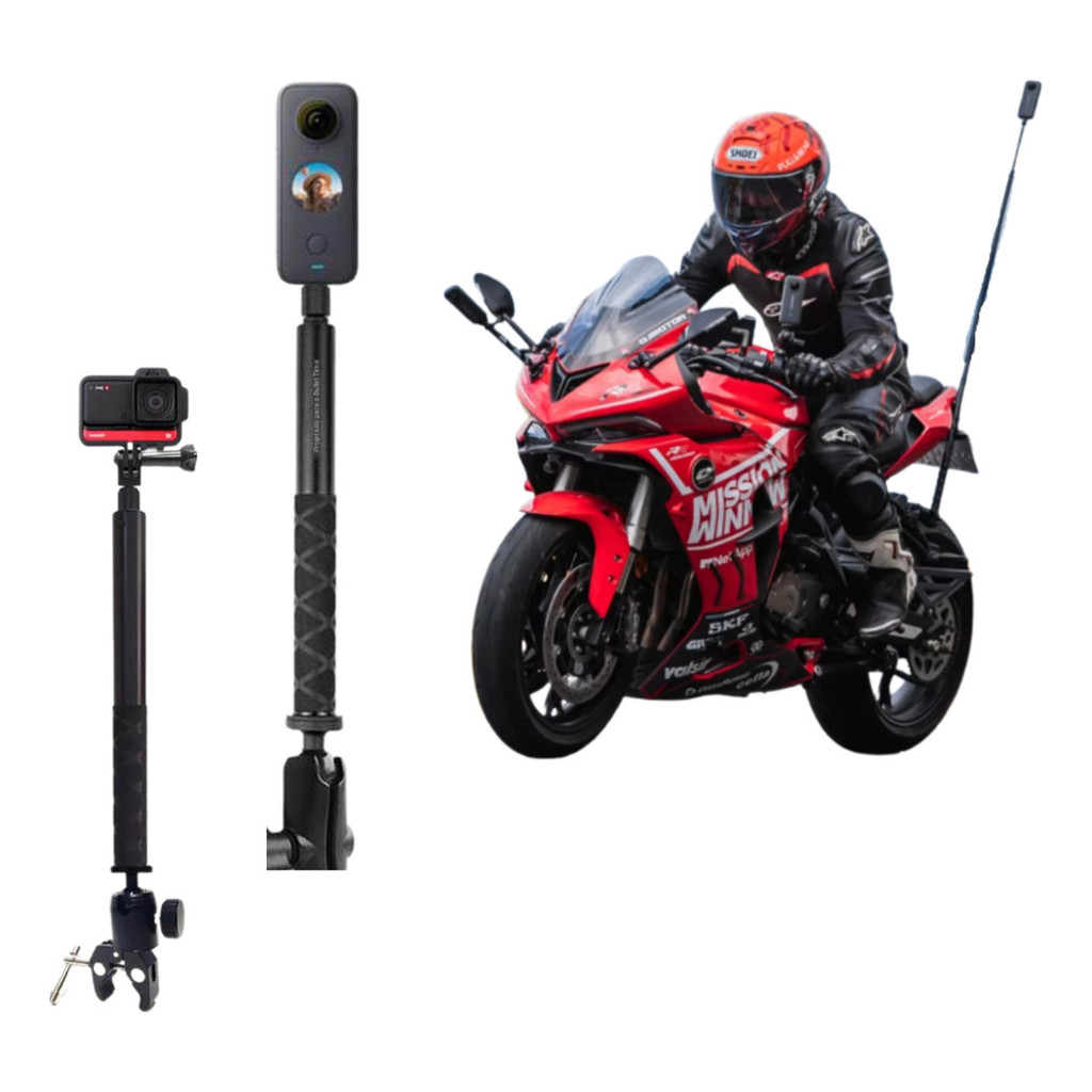 Pau Selfie Suporte Adaptador Moto Compatível Gopro Insta 360