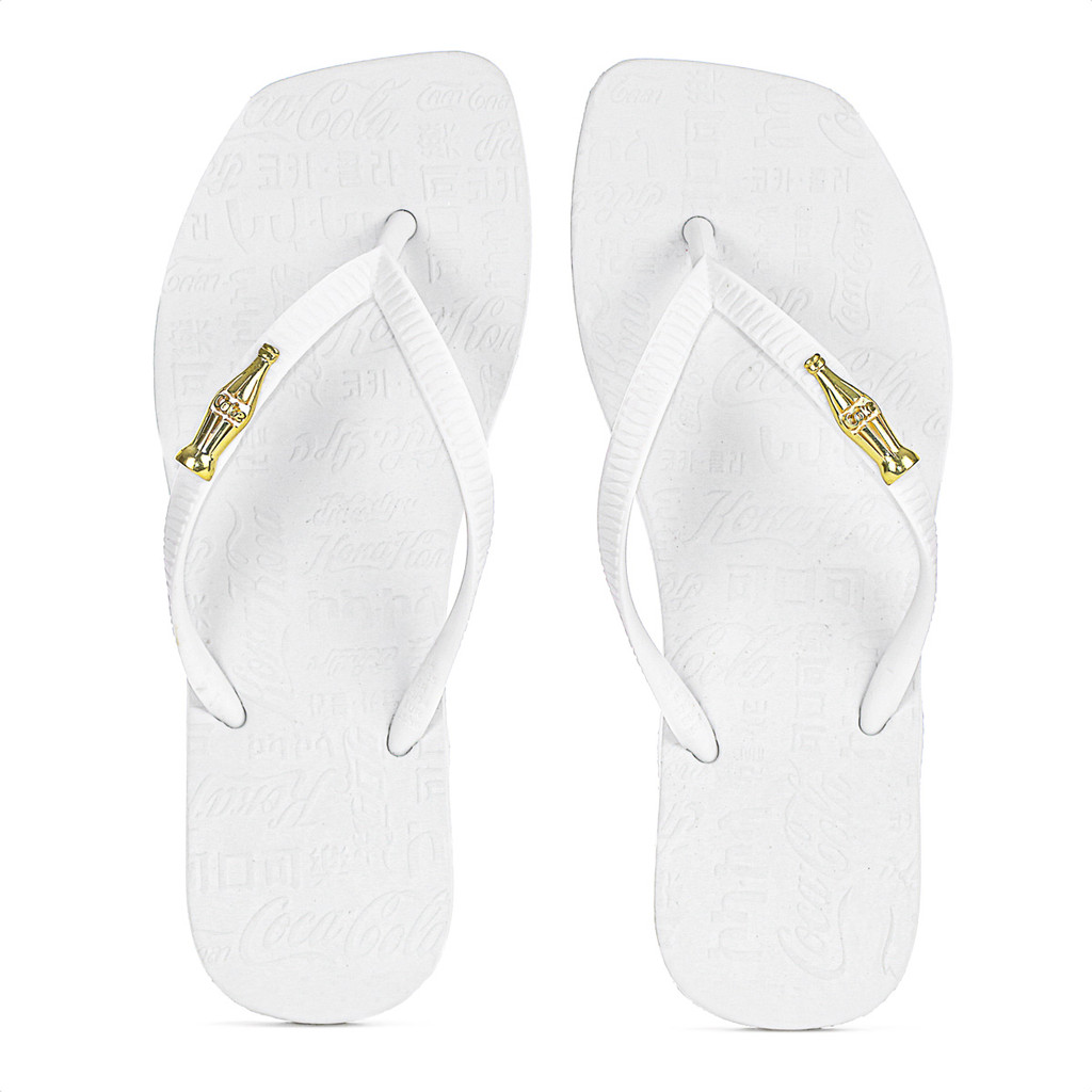 Chinelo Coca Cola Square Sandal II Branco - Feminino em Oferta na Shopee