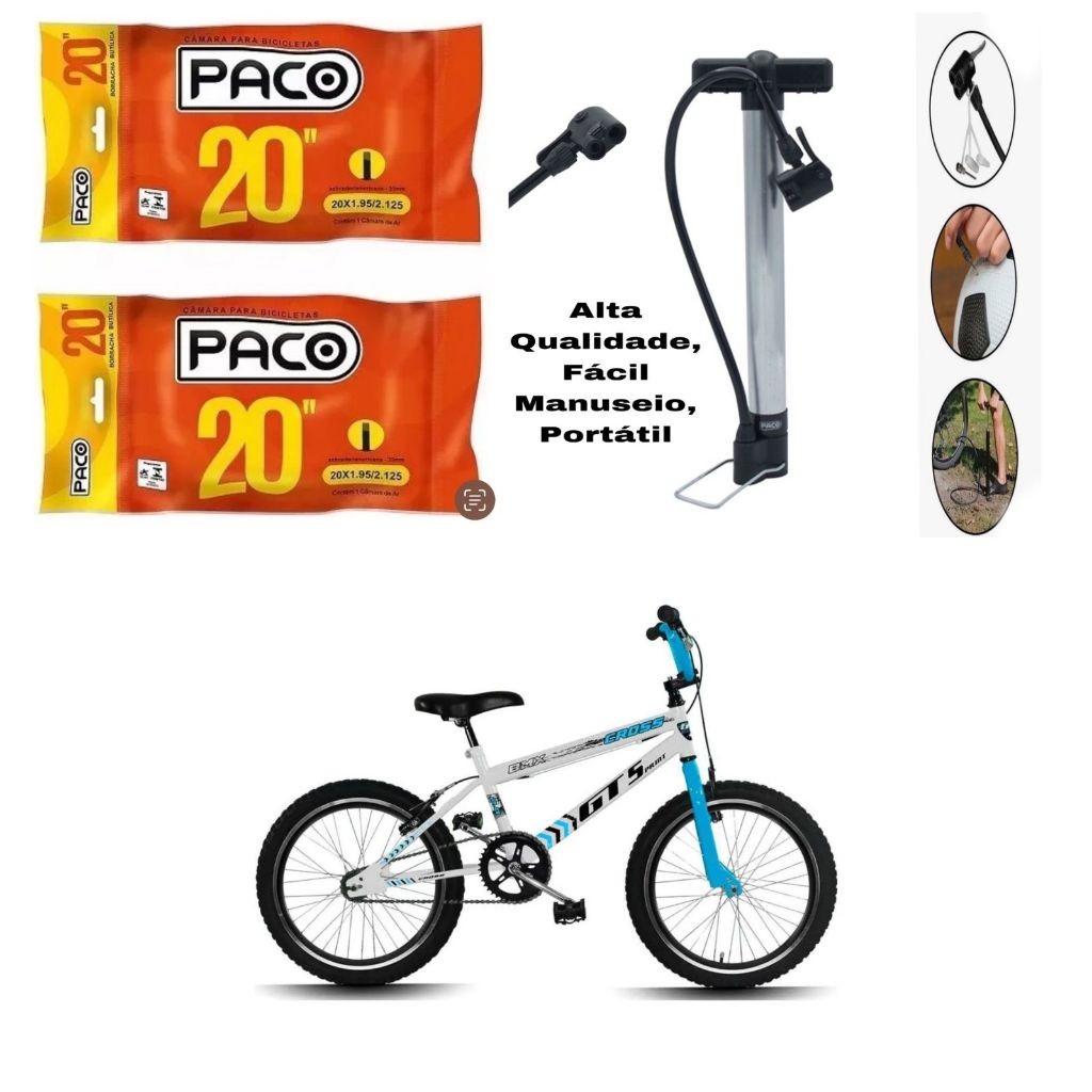 Camara De Ar Bicicleta Aro 20 Paco Bico Grosso 33mm cross Mtb BMX