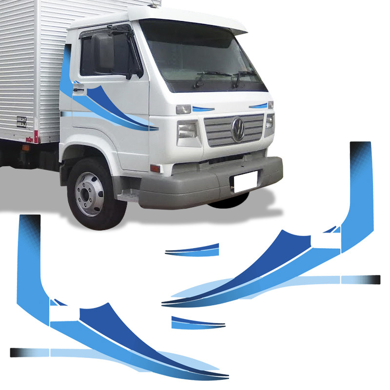 Faixas Caminhão Volkswagen 2001/ 9-150 13-180 Adesivo Azul em Oferta na Shopee