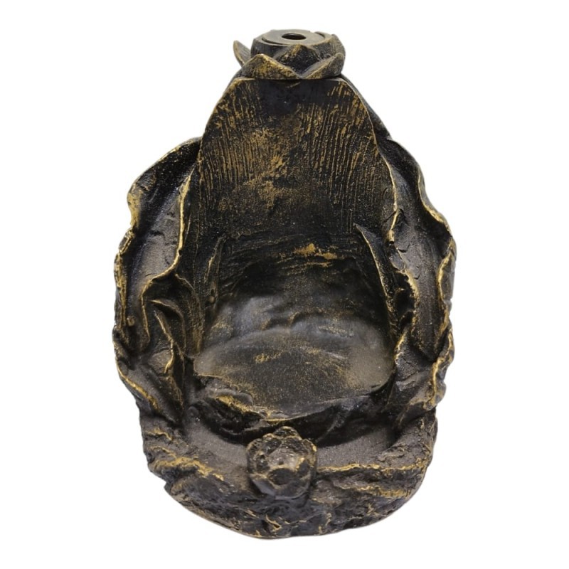 Incensário Cascata Folha 11 cm Universal Preto Resina