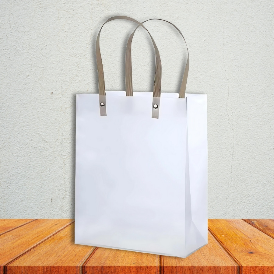 Sacola Transparente Fosca com Alça de Fibra - 22x8x30cm - 1 unidade - Rizzo - Rizzo