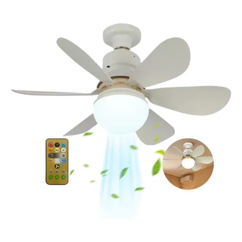 LÂMPADA VENTILADOR DE TETO LED COM CONTROLE REMOTO – 30W, 6 PÁS, MOTOR DC SILENCIOSO, LUZ AJUSTÁVEL 3000K-6500K