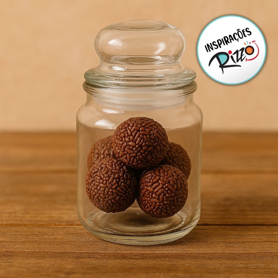 Pote de Vidro Bomboniere com Tampa Hermética - 9,3x3,3cm - 100ml - 1 unidade - Rizzo - Home & Living