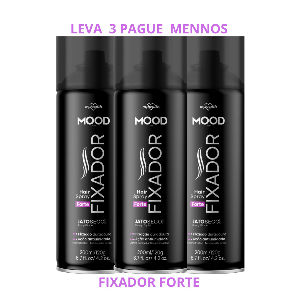Fixador de Cabelo Extra Forte Mood My Health 150ml Hair Spray-Fixador Forte-Fixador Normal em Oferta na Shopee