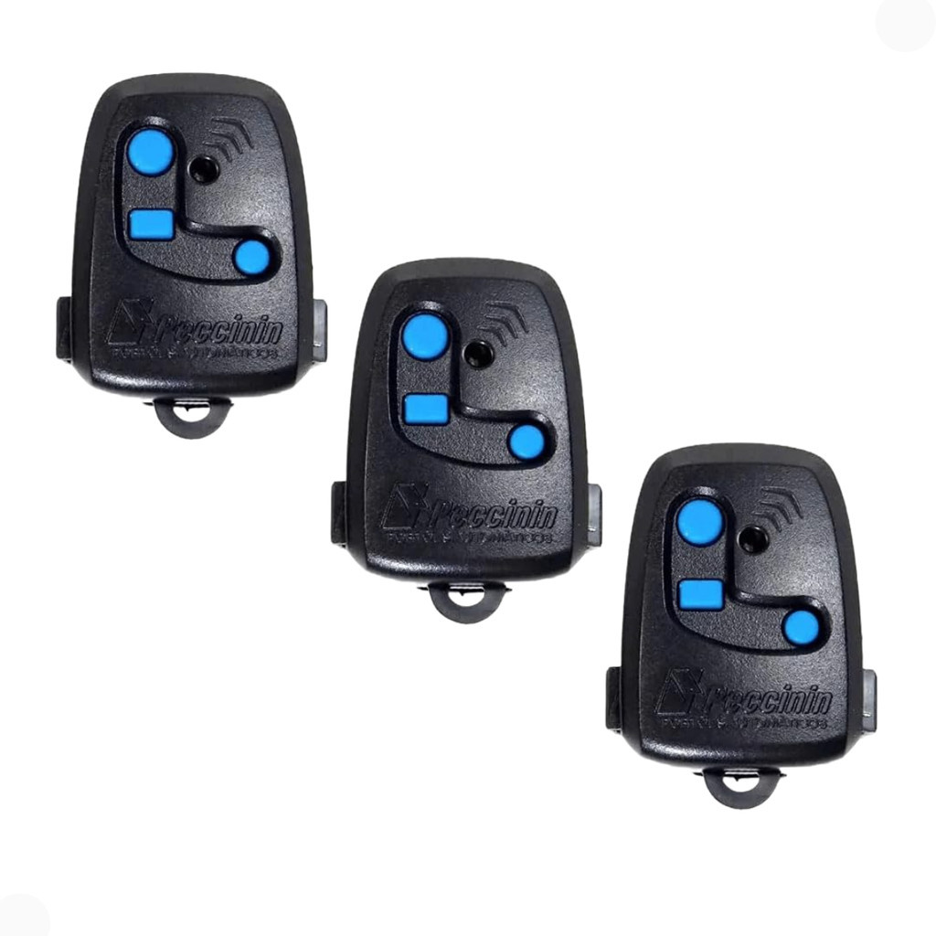 KIT 3 CONTROLE REMOTO CASA RESIDENCIA PARA PORTAO AUTOMATICO NICE PECCININ TX 3C PRETO COM PILHA