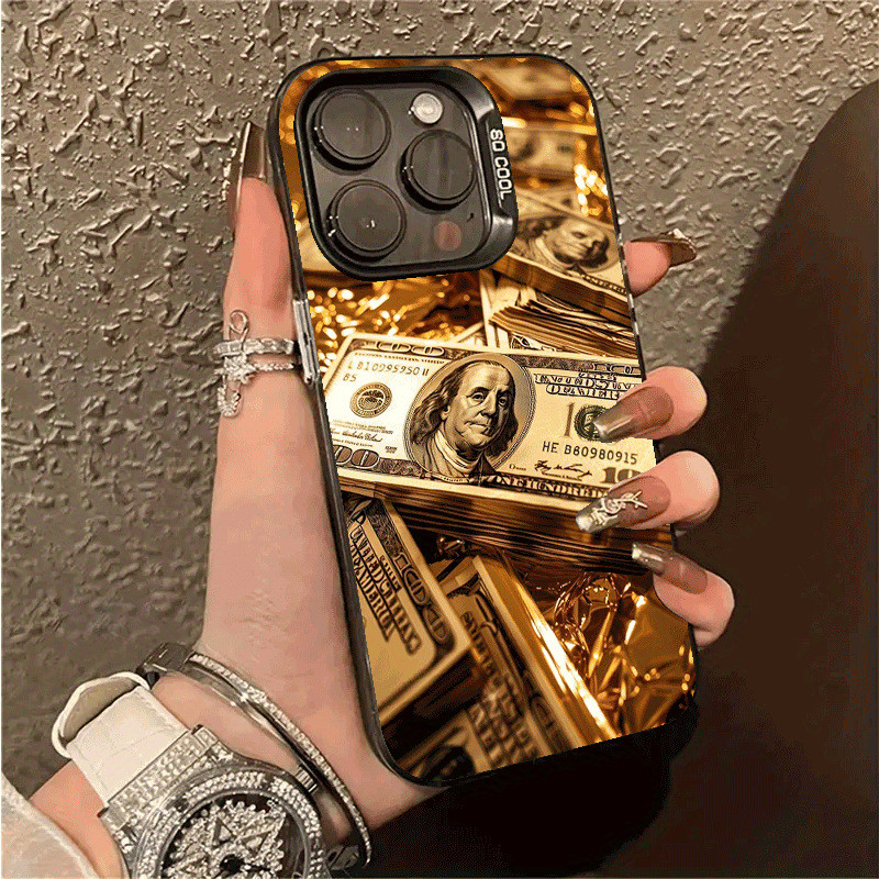 Capinha Iphone Gold Dollar Celular iphone17 16 15 14 13 12 11 pro max Celular capa de celular capa iphone case