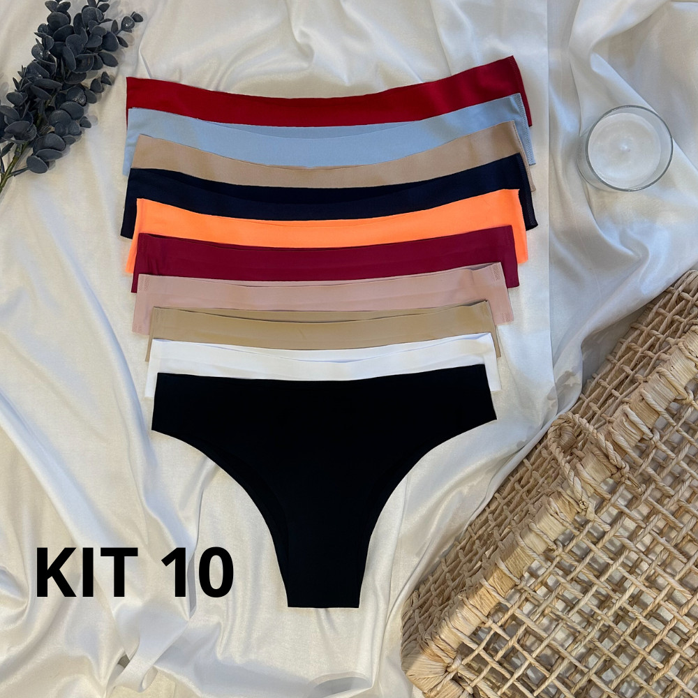 KIT 10 Calcinha Corte Laser de Poliamida Lingerie Não Marca Atacado Tanga Sem Costura Langerie em Oferta na Shopee