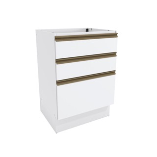 Balcão 3 Gavetas Kappesberg Celeste 100% MDF Branco 60cm em Oferta na Shopee