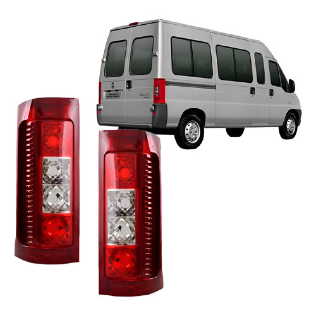 Par de Lanternas Fiat Ducato Cargo Multijet 2005 2006 2007 2008 2009 2010 2011 2012 2013 2014 2015 2016 2017 Bicolor