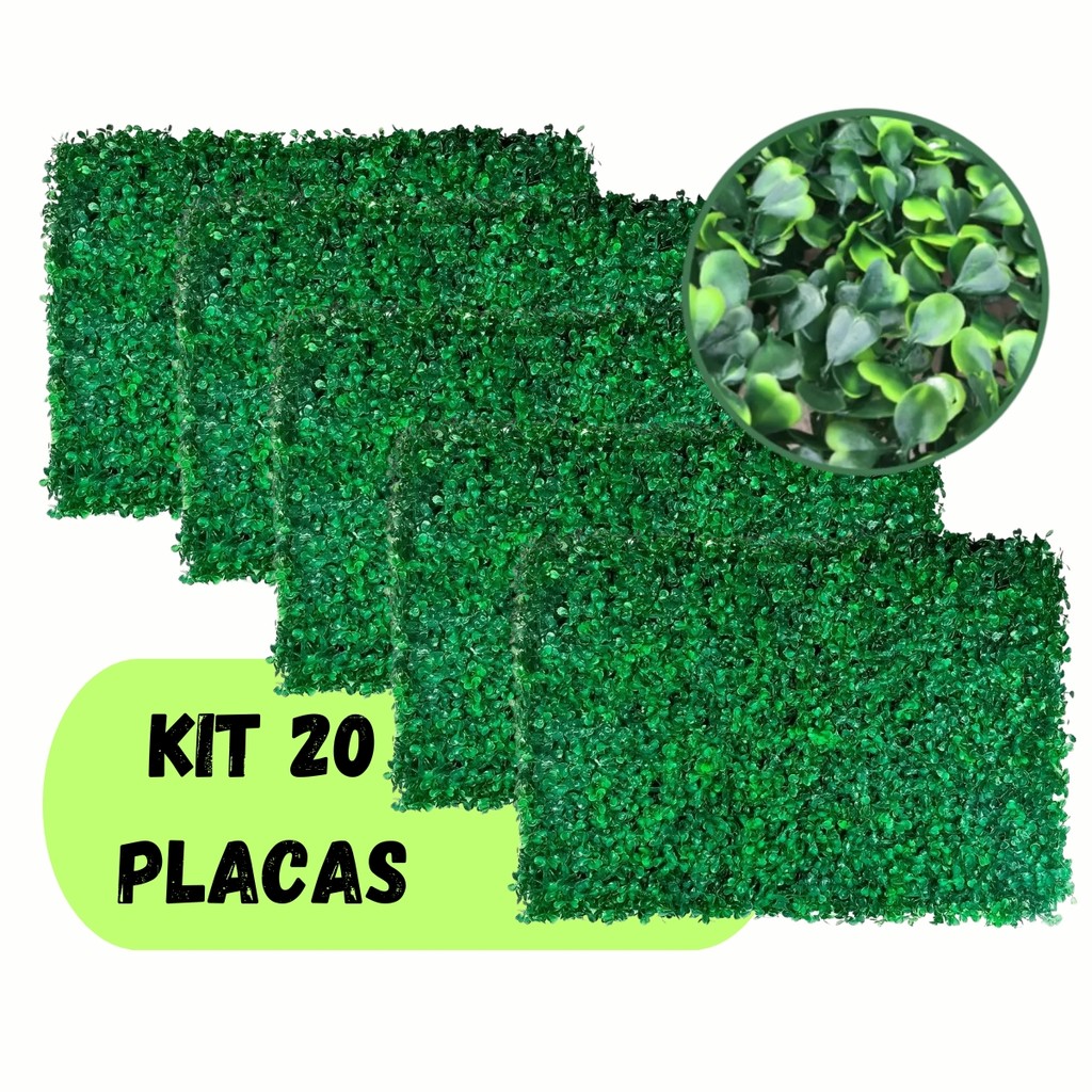 Kit 30 Placas Planta Artificial Parede 40X60 Buchinho  Muro Ingles Natural Jardim Vertical