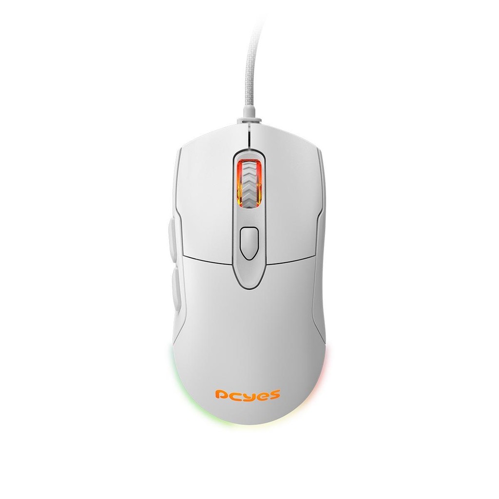 Mouse Gamer Pcyes Hydrus White Ghost 12400 Dpi Rgb 6 Botões Pmghwg