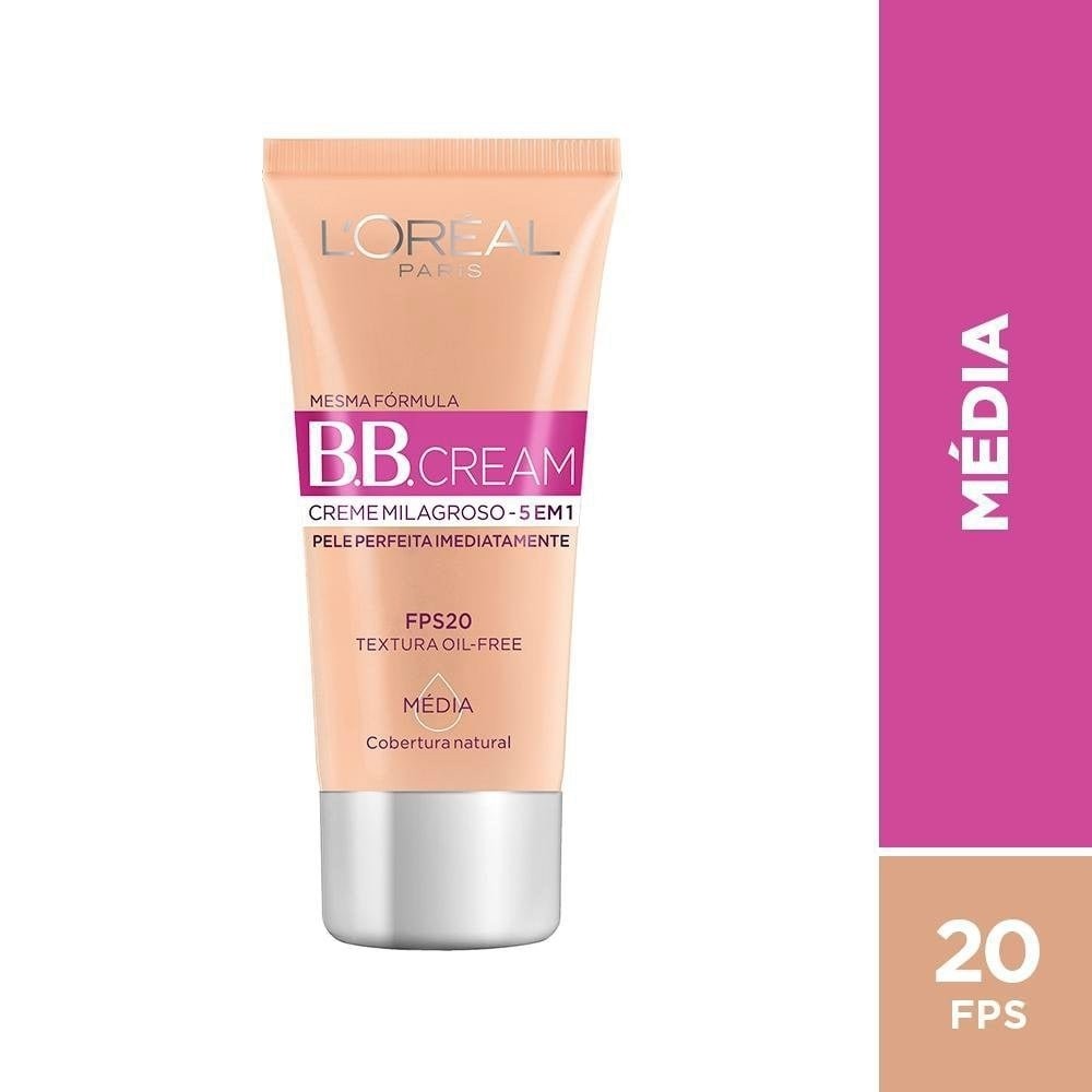 Creme Facial BB Cream Loreal Médio 30ml em Oferta na Shopee