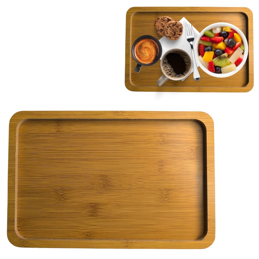 Bandeja Retangular em Madeira Petisqueira Decoração 29,5cm