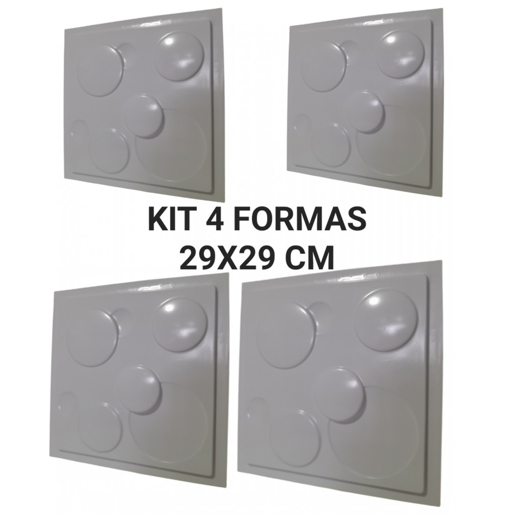 Kit 4 Forma Gesso Molde Gesso Placa De Gesso 3d Lunar 29x29