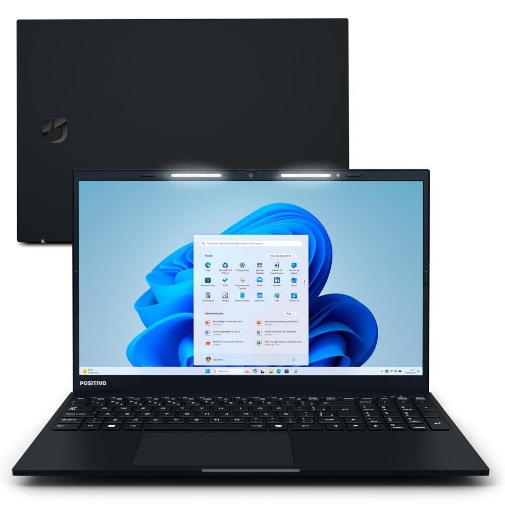 Notebook Positivo Vision R15 AMD® Ryzen 5-5500U Windows 11 16GB RAM 512GB SSD 15.6” Full HD - Preto - Computers & Accessories