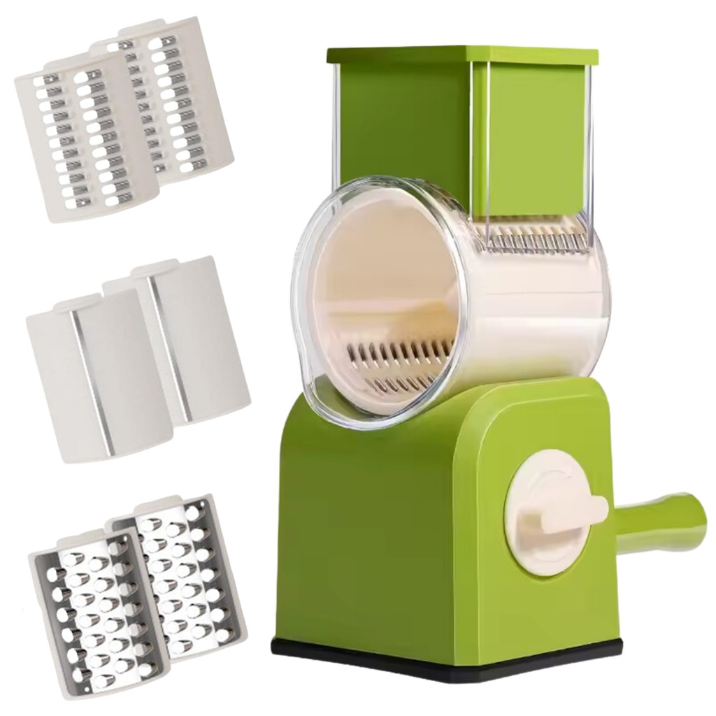 Cortador e Fatiador Vegetais Legumes Frutas Multifuncional Verde Manual 6 Laminas Castela - Home & Living