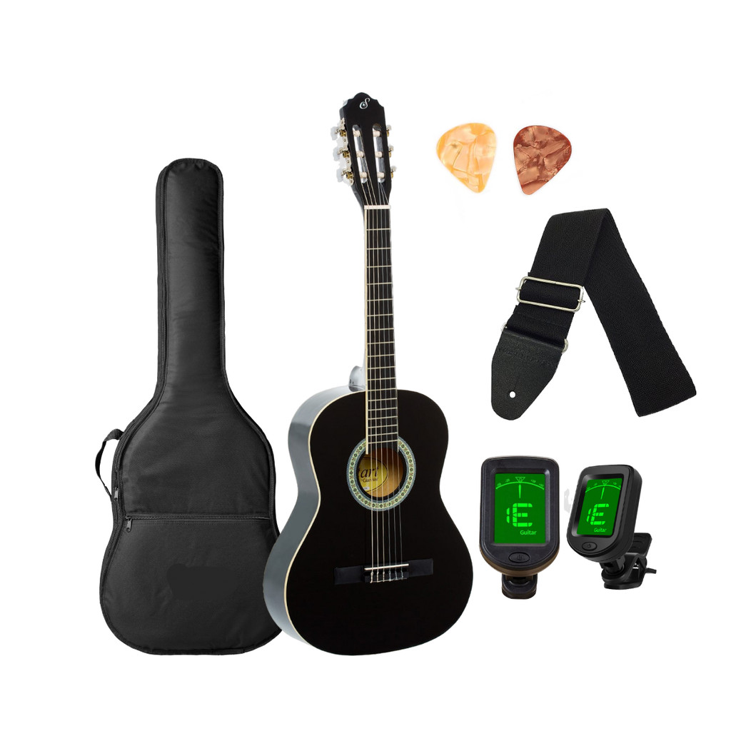 Violão 3/4 Infantil Estudo Preto Brilhante Destro Giannini Start N6 BK + acessórios
