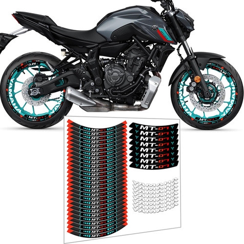 Kit Adesivo Mt 07 Mt07 Roda Kit Friso Interno Externo Ploter