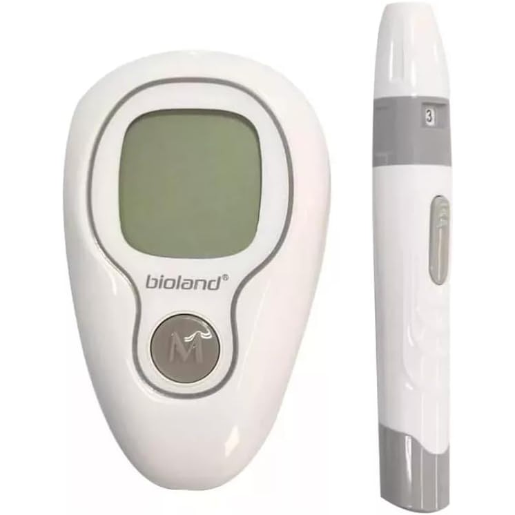 Aparelho De Medir Glicose Completo Bioland Com Caneta Lancetadora E 10 Lancetas E 10 Tiras