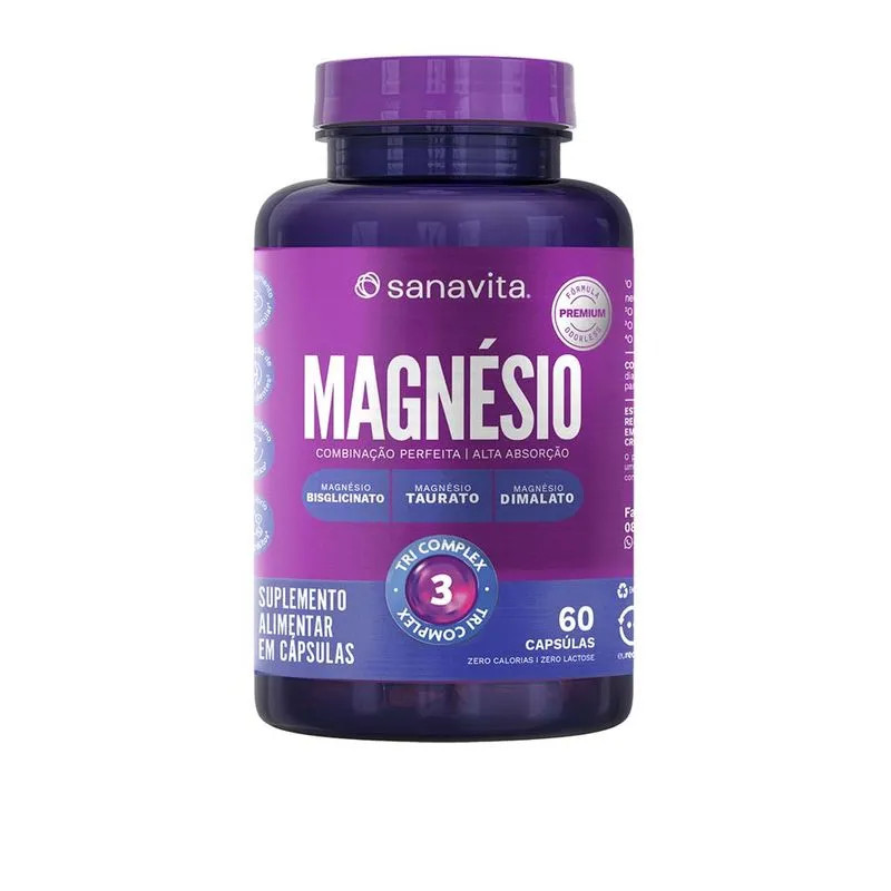 Magnésio Tri Complex - 60 Capsulas - Sanavita em Oferta na Shopee