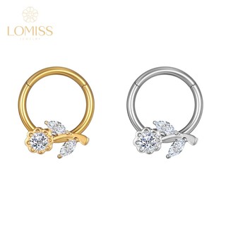 Lomiss Piercing Septril Rook Conch Nariz Argola Aço Cirúrgico Segmento Articulado Flor Zircônia Cravejada em Oferta na Shopee