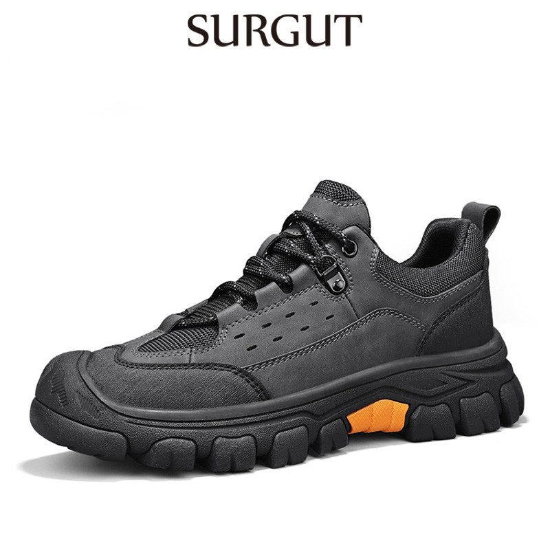 SURGUT Sapatos Casuais Masculinos De Couro De Vaca , Confortáveis , Feitos À Mão , Com Cadarço , Respirável , Leve , Tam