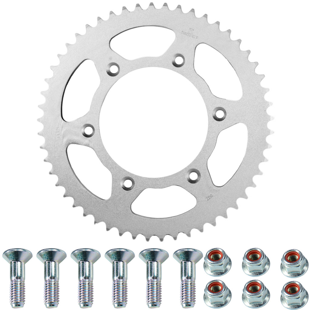 Coroa transmissão CRF150 CRF230 CRF250 CRF450 NXR125 NXR150 NXR160 Bros XRE190 53 dentes competição com prisioneiros