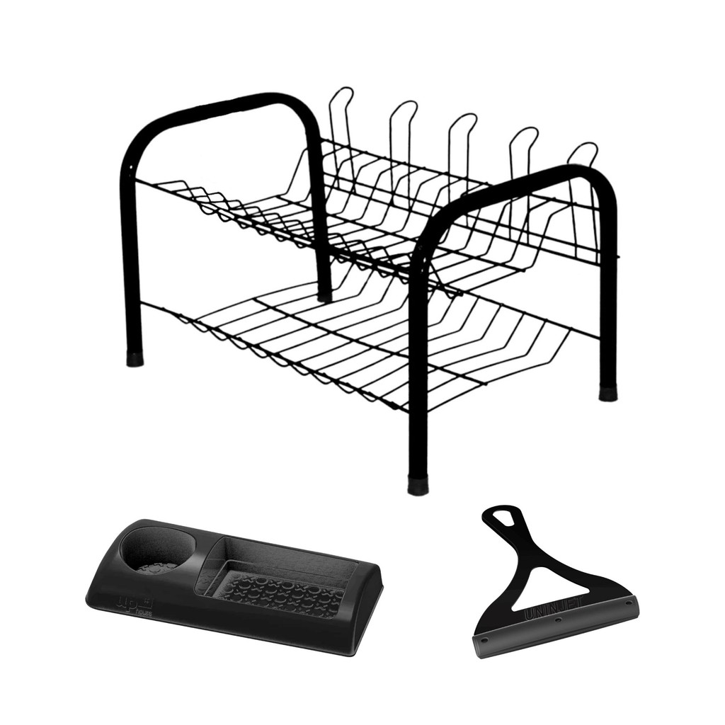 Kit Cozinha C/ Escorredor De Louça + Rodinho De Pia + Porta Detergente Prático Elegante