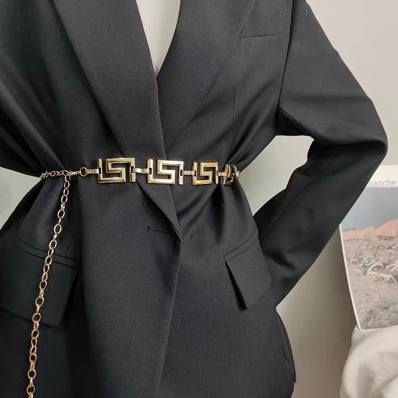 Cintos Feminino Com  Corrente dourado e prata De Metal importado 2024 em Oferta na Shopee